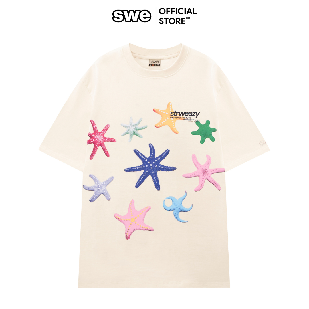 Áo phông tay lỡ unisex Local Brand STAR FISH TEE 100% cotton in lụa - Thương hiệu SWE VN