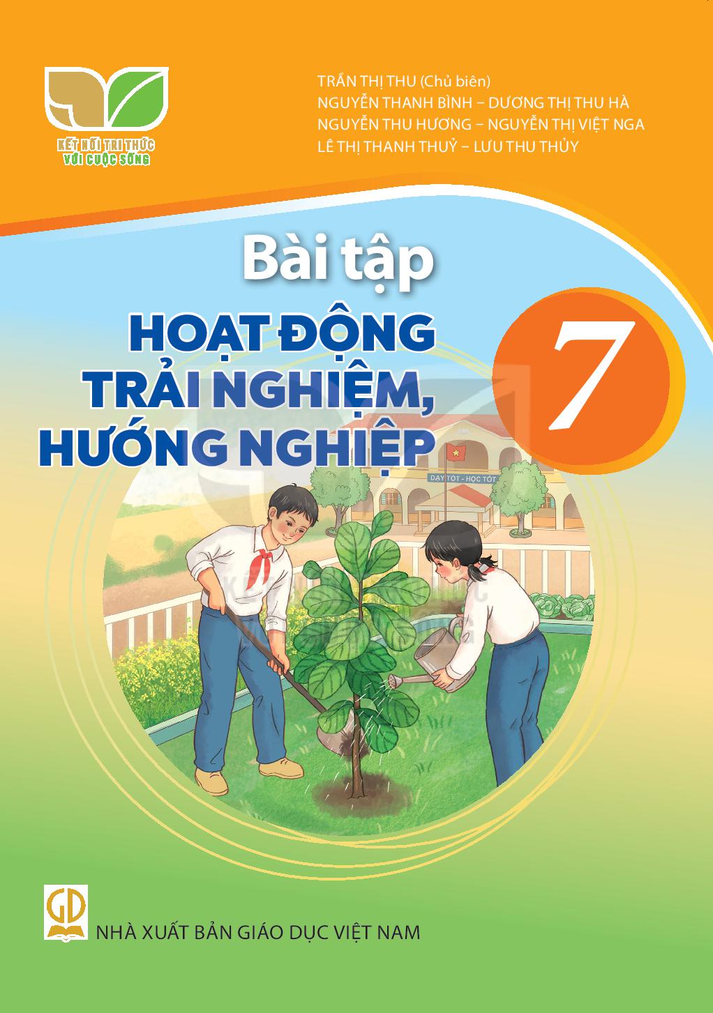 Sách - Hoạt động trải nghiệm, hướng nghiệp 7 kết nối tri thức và 2 tập giấy kiểm tra kẻ ngang vỏ xanh