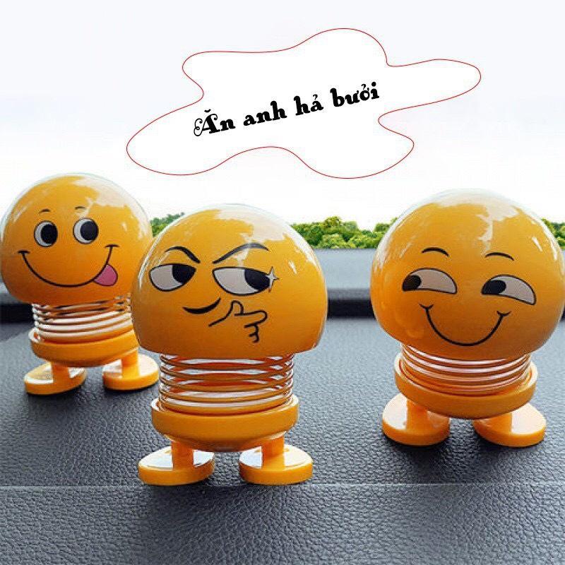 Thú nhún emoji lò xo ô tô biểu cảm gương mặt Cizi.shop