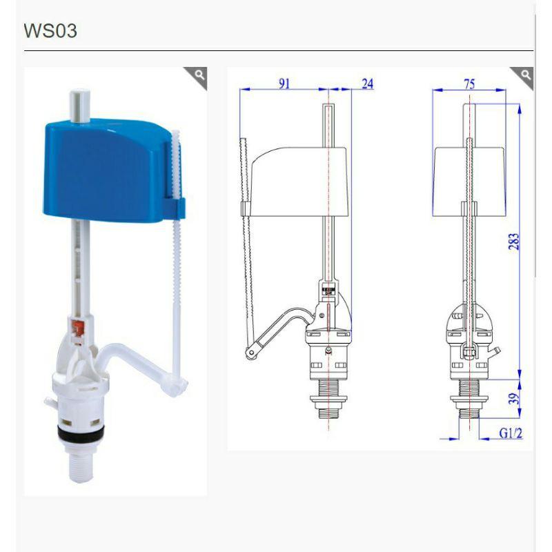 BỘ XẢ BỒN CẦU 2 NÚT NHẤN LIỀN KHỐI VS0503 (BỒN CẦU 1 KHỐI)