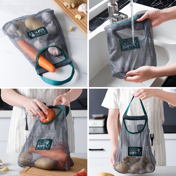 Túi Lưới Đa Năng, Đựng Hành Tỏi, Hoa Quả Cho Nhà Bếp, Túi Đựng Mỹ Phẩm, Vật Dụng Cá Nhân, Có Thể Tái Sử Dụng. TakyHome 5252