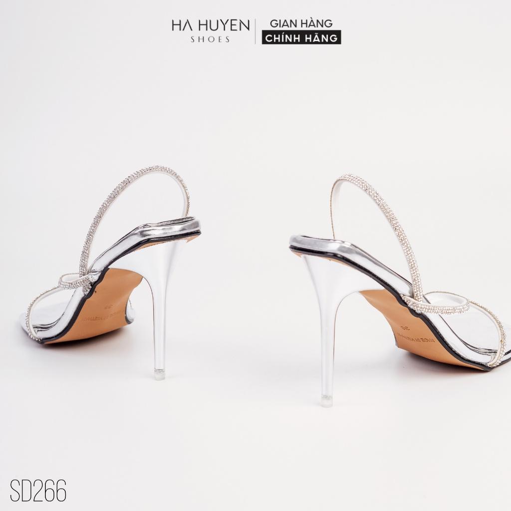 Sandal cao gót nữ Hà Huyền Shoes quai đá quấn gót nhọn 9 phân thời trang - SD266