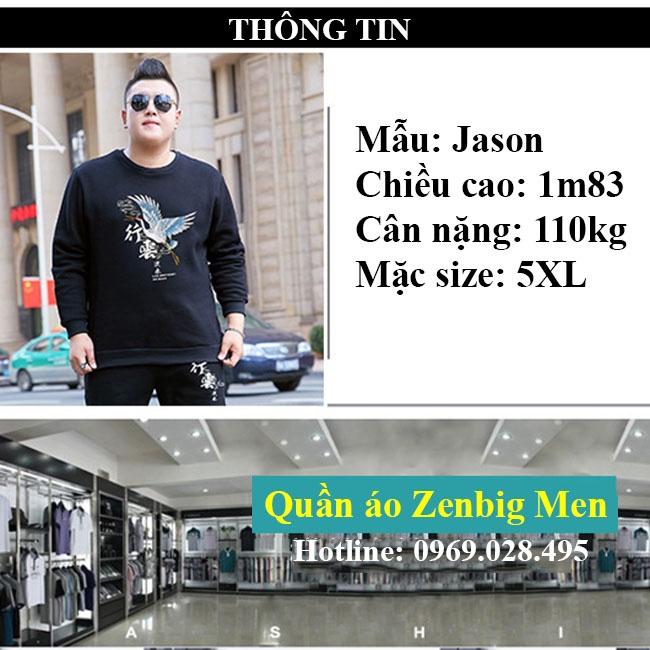 Áo Nỉ Thu Đông Nam Big Size Kiểu Dáng Hoodie, Hàng Bigsize Dành Cho Người Mập Người Béo 80 - 140kg