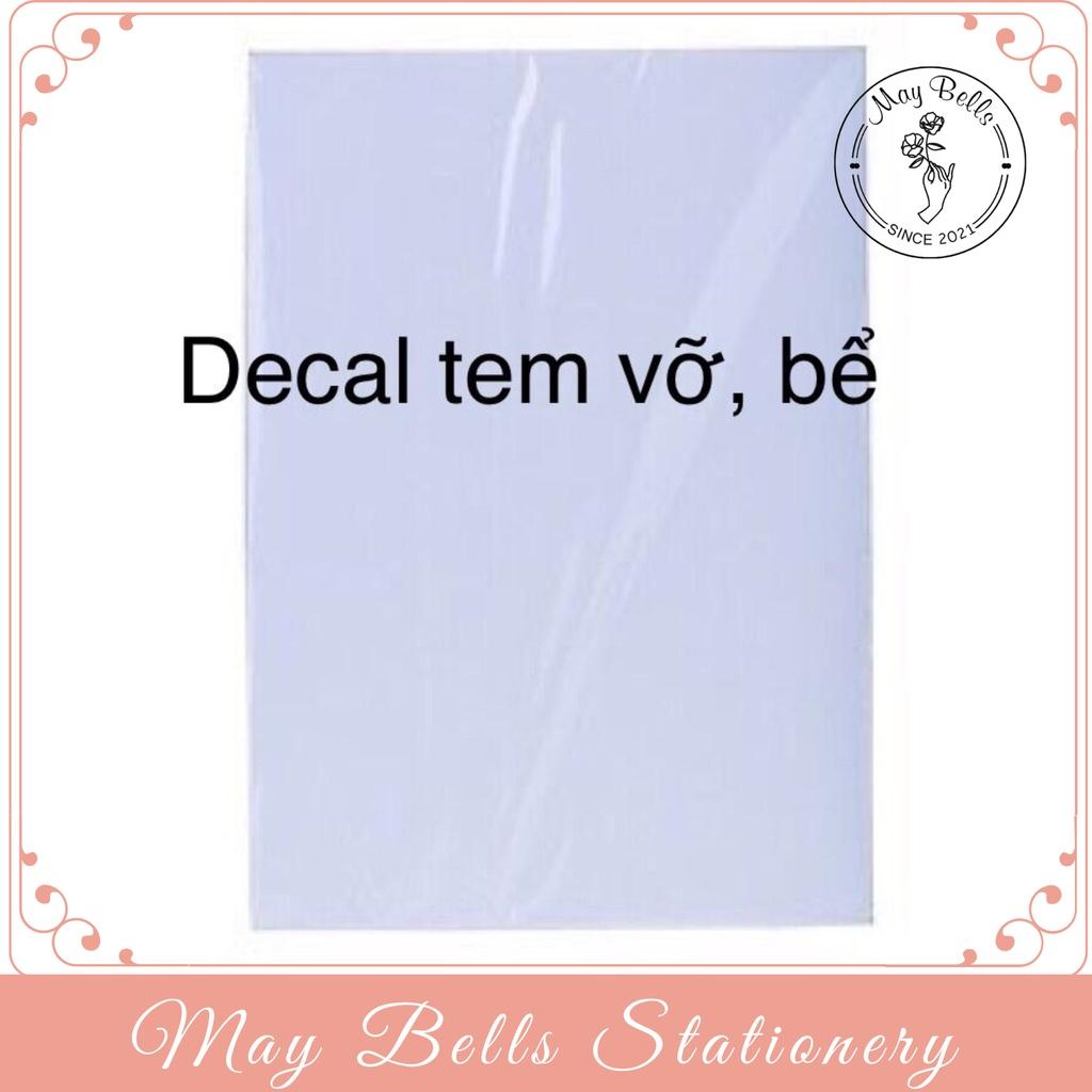 Decal A4 dùng in tem vỡ, tem bể, niêm phong, bảo hành dùng cho máy in laser