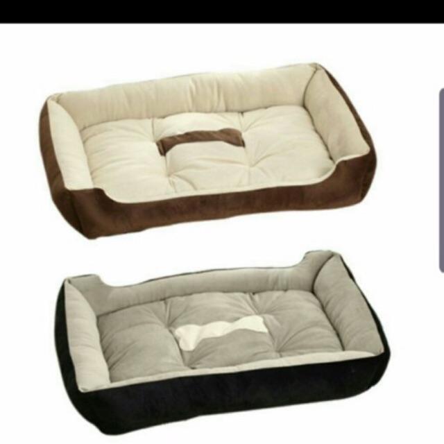 Ổ nệm cho chó mèo khúc xương size 15kg đỏ nâu