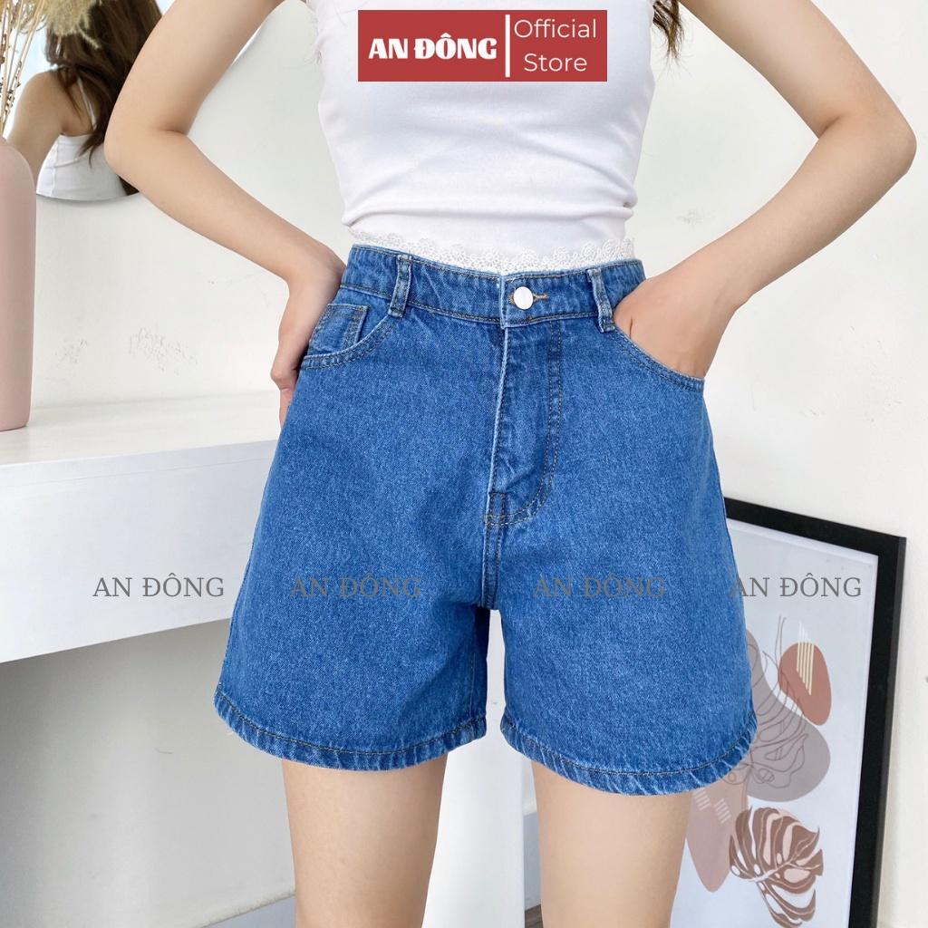 Quần short Jean nữ ống rộng, lưng cao phối ren - Quần Sooc Đùi Nữ Cạp Cao Ulzzang Thời Trang Hàn Quốc