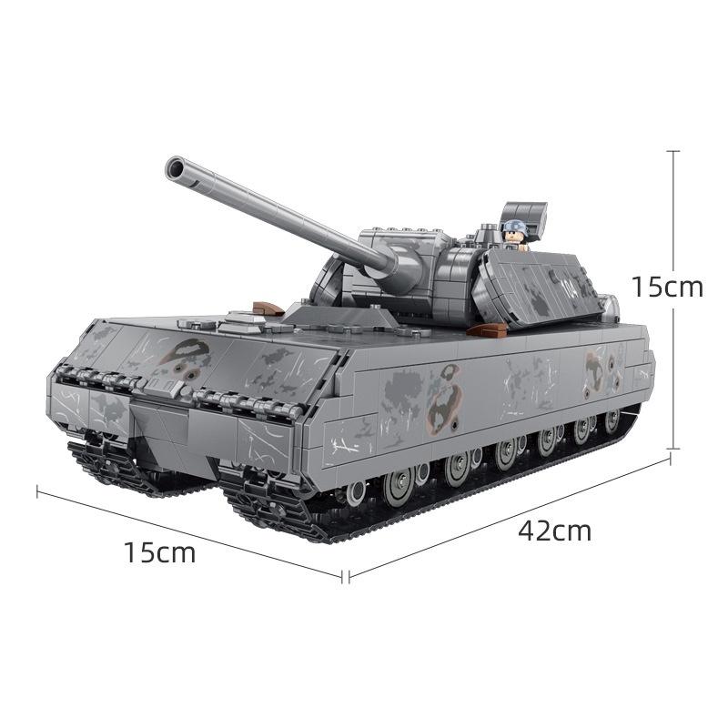 Đồ chơi Lắp ráp Maus Tăng Đức Thế chiến II - Panlos 628009 German Tank - Xếp hình thông minh - Mô hình trí tuệ