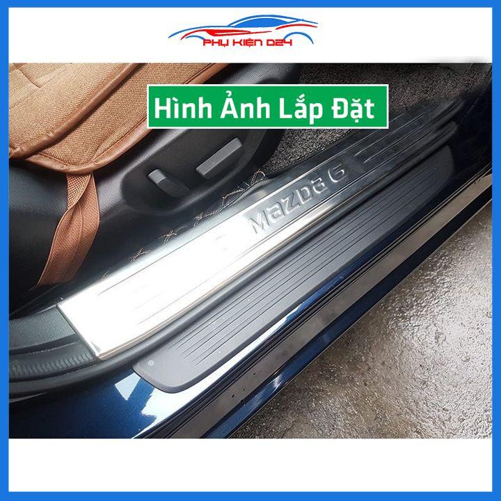 Bộ ốp bậc cửa trong ngoài Mazda 6 2015-2016-2017-2018-2019-2020-2021-2022 Inox chống trầy trang trí xe