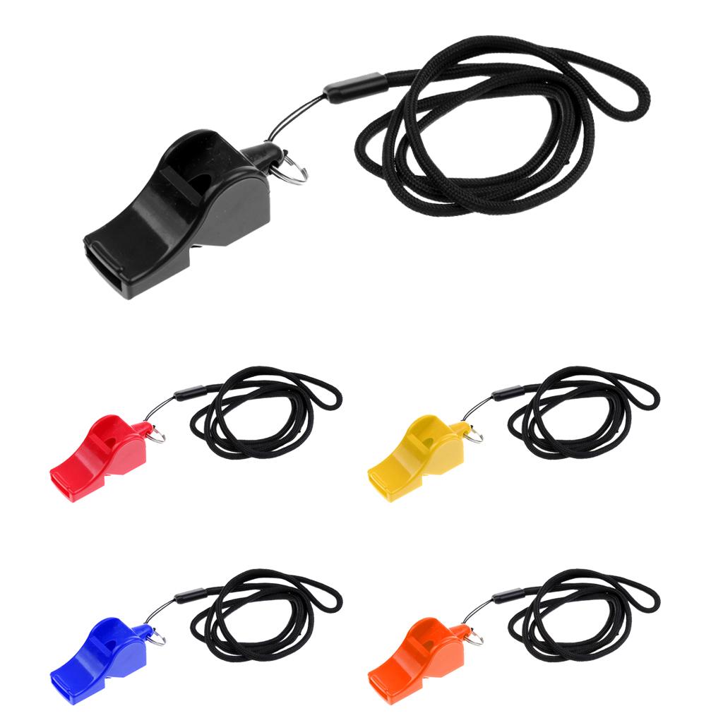 Durable Plastic Emergency Survival Whistle with Lanyard for Marine Boat Kayaking Safety Outdoor Sports Camping Hiking