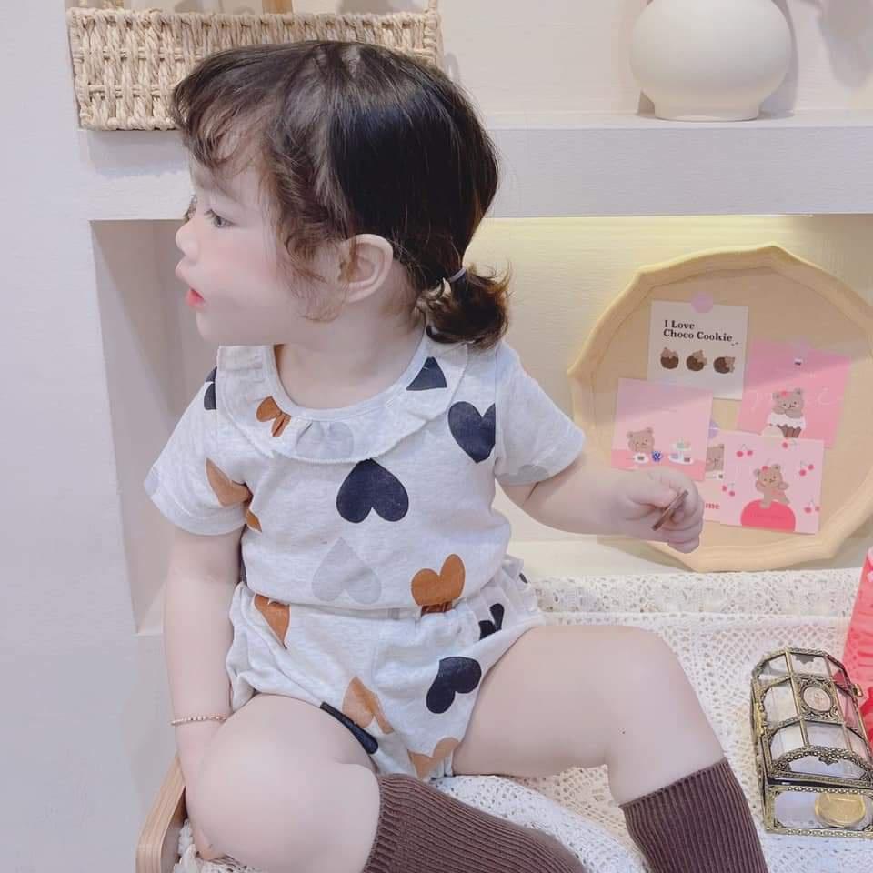 Đồ bộ cộc bé gái mặc nhà chất thun cotton mềm mại, set bộ bé gái mặc hè hoạt tiết dễ thương - Lagim House