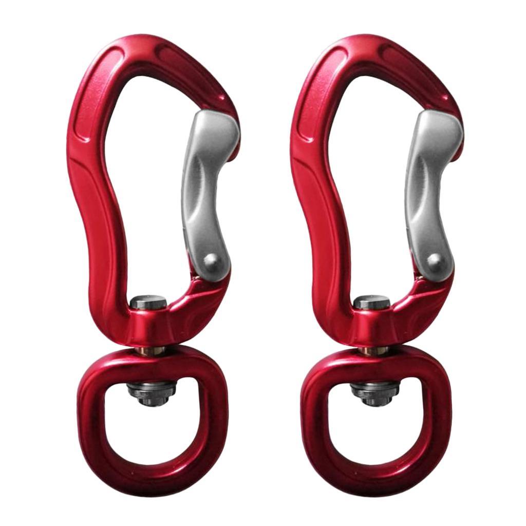 4pcs Aluminum Alloy Swivel Eye Carabiner Clip Hanging Connect Hook Keychain Mountaineering Camping Accessories 76 x 28mm