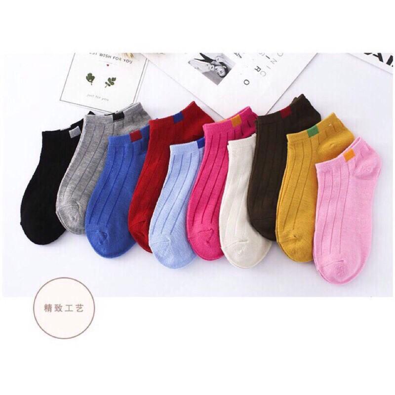 1 Đôi Tất Gân Vintage Cổ Ngắn Kháng Khuẩn