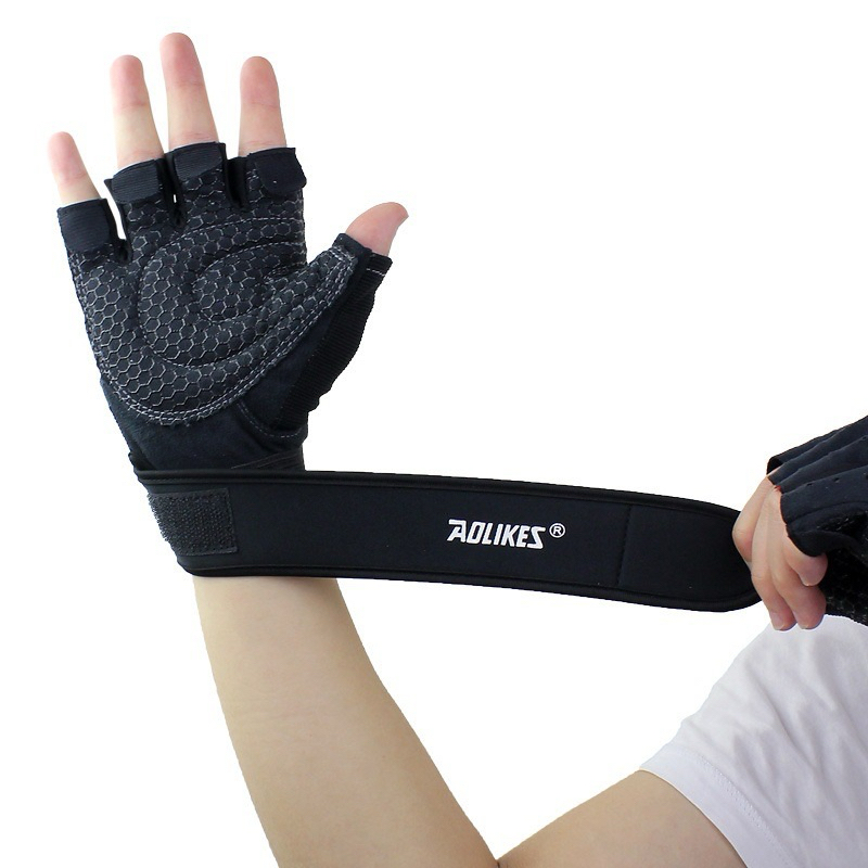 Găng tay hở ngón tập gym Nam - Nữ, hãng Aolike AL109