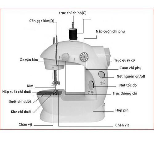 Máy May Mini Gia Đình Để Bàn Có Đèn Led