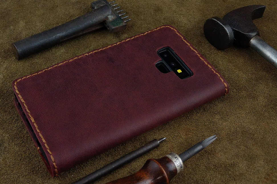 Bao Da cho Samsung Galaxy Note 9 Handmade Da Bò Thật