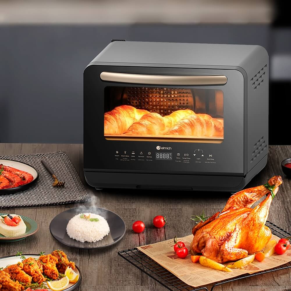 Lò chiên hơi nước cao cấp đa năng 9 in 1 Elmich 20L AFE-3943OL, Hàng chính hãng, chế độ làm sạch bằng hơi nước - JoyMall