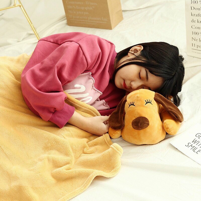 BỘ CHĂN GỐI VĂN PHÒNG 3in1 HÌNH CÚN CUTE