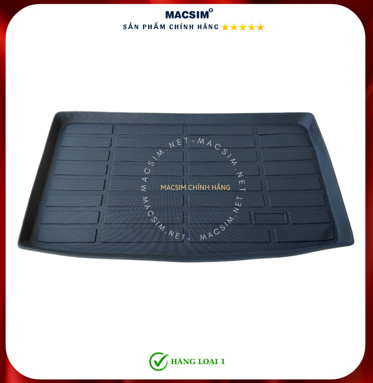 Thảm lót cốp xe ô tô SĐ Toyota Wigo 2023 nhãn hiệu Macsim chất liệu TPE cao cấp màu đen