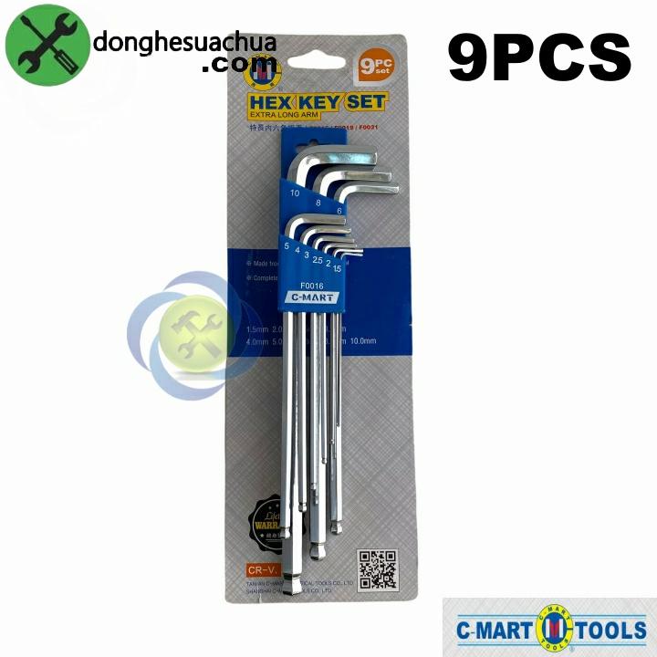 Bộ lục giác C-Mart F0016-mm 9 CÂY 1.5-10mm