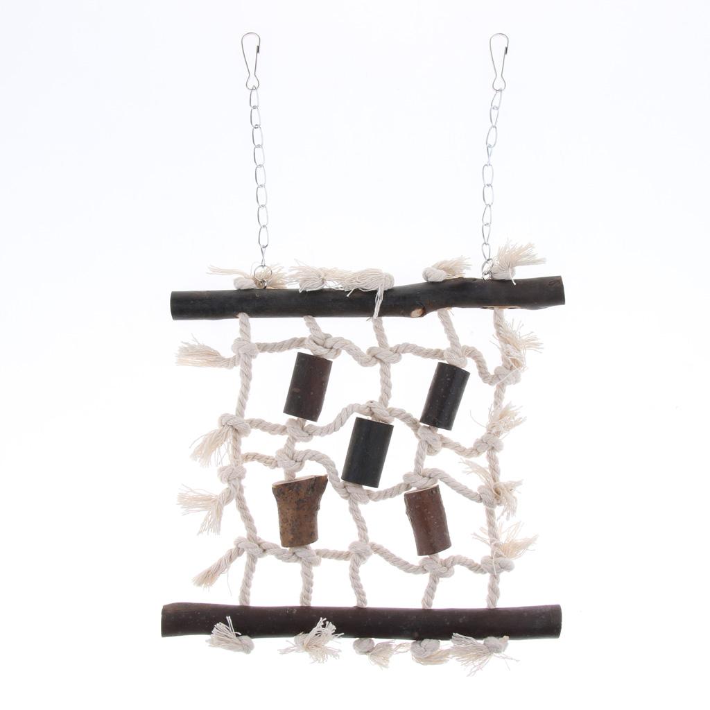 Parrot Bird Swing Chew Rope Hammock Hanging Cage Toys Pet Activity Toy