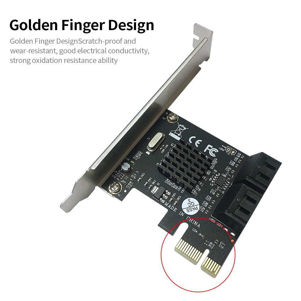 Thẻ chuyển đổi PCI-E sang 4 * SATA3.0 hỗ trợ nhiều hệ thống phích cắm
