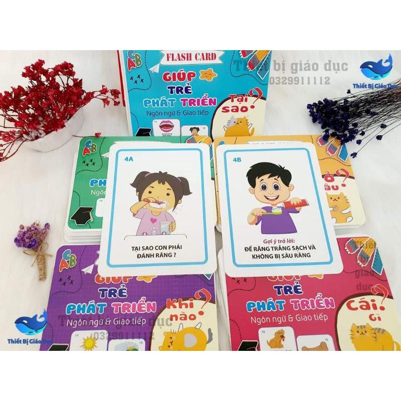 Thẻ học ( Flashcard ) phát triển ngôn ngữ giúp trẻ học cách đặt câu hỏi và trả lời câu hỏi