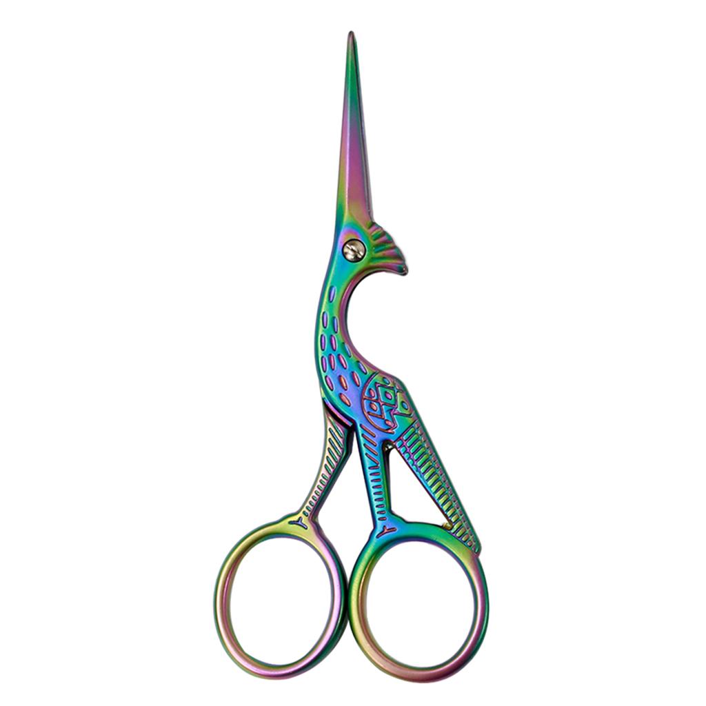 Crane Design Stainless Steel Sewing Embroidery Scissors Cutter Colorful