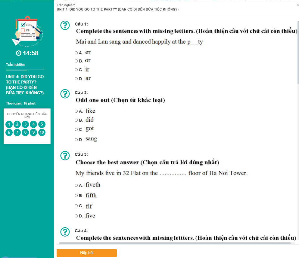 Khóa học TIẾNG ANH LỚP 5 cô Ngọc Anh - 09 tháng