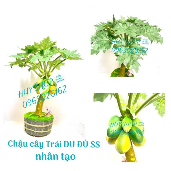 Chậu cây Trái ĐU ĐỦ Nhí để bàn (26cm) nhân tạo trang trí nhà cửa