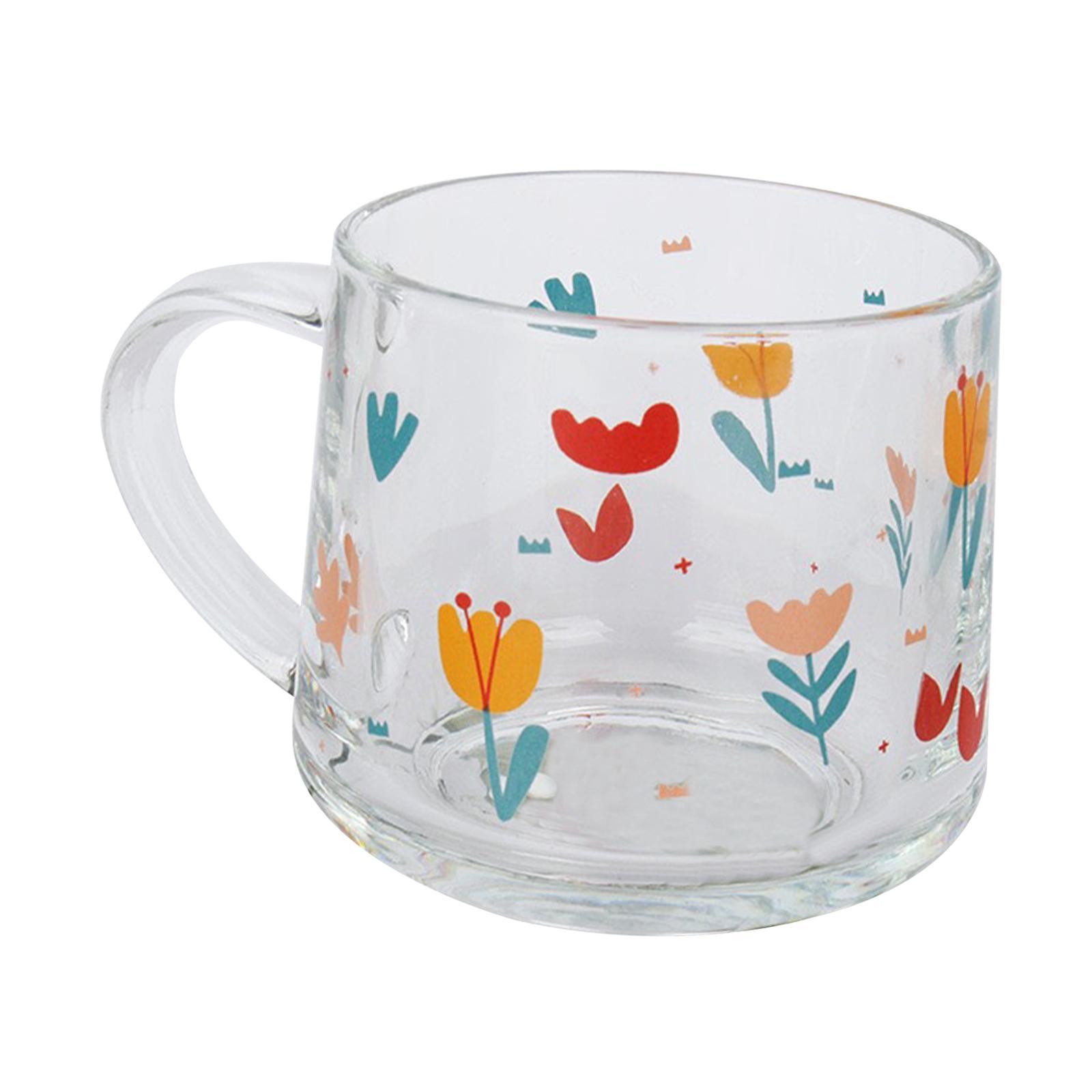 Glass Coffee Cup Teacup Tea Mug with Handle Milk Mug for Yogurt Juice