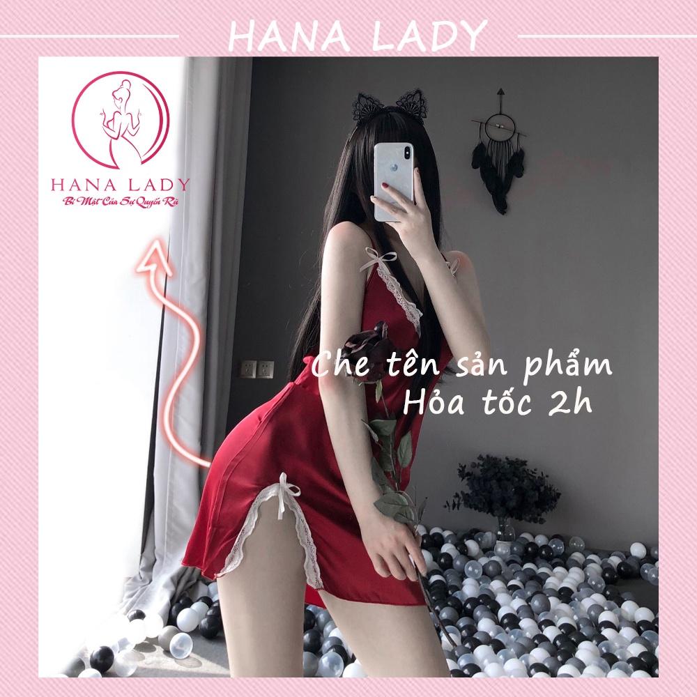 Váy ngủ lụa hai dây sexy mềm mịn xẻ tà quyến rũ khiêu gợi VN412