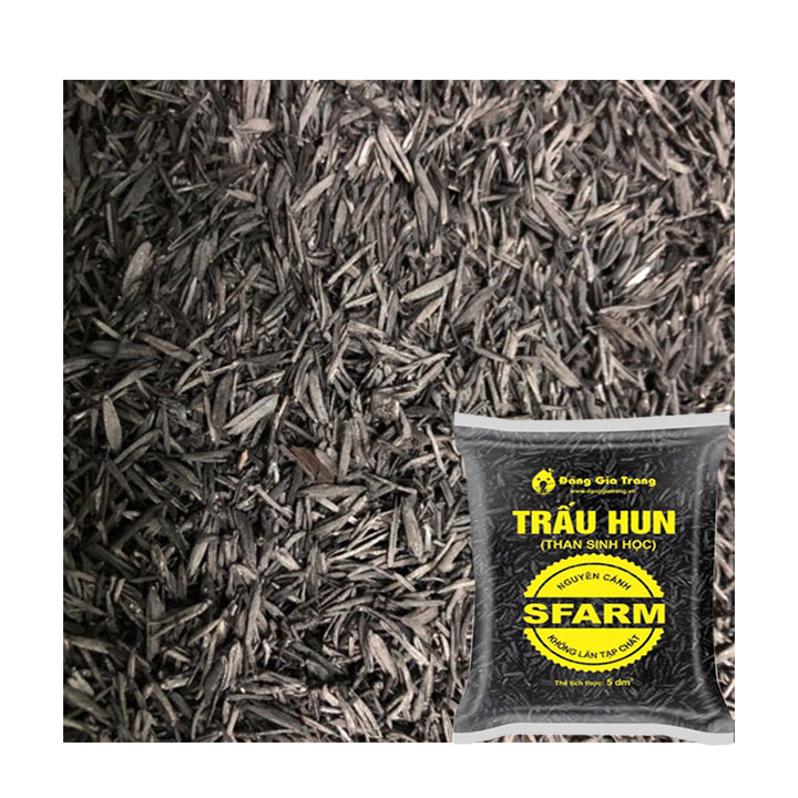 Giá Thể Trấu Hun Nguyên Cánh Sfarm  Túi 5dm3