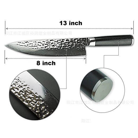 DAO BẾP NHẬT BẢN GYUTO THÉP DAMASCUS MÃ C6DT119