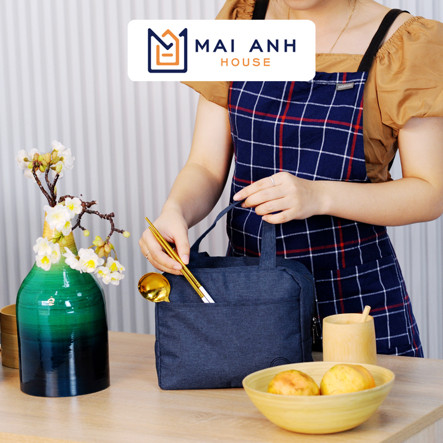Túi giữ nhiệt đựng hộp cơm đồ ăn, túi đựng cơm văn phòng có khóa kéo, 3 lớp giữ nhiệt kiểu xuất Nhật, dày dặn, nhiều kích cỡ Mai Anh House
