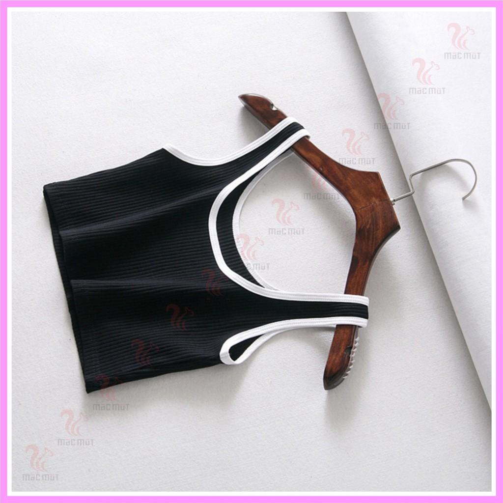 DB090 - Áo ba lỗ croptop thun bo gân rất đáng yêu, phù hợp làm đồ mặc nhà, đồ đi chơi dạo phố, đồ ngủ dễ thương. Macmot