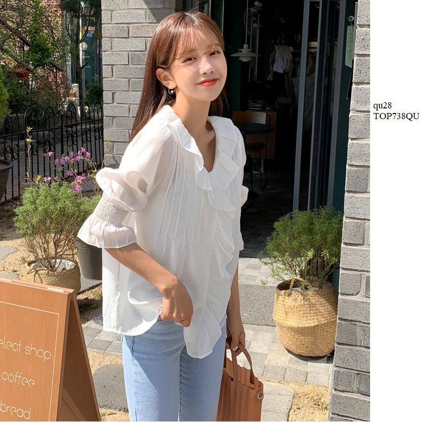 TOP654 ÁO KIỂU NỮ NHÚN BÈO