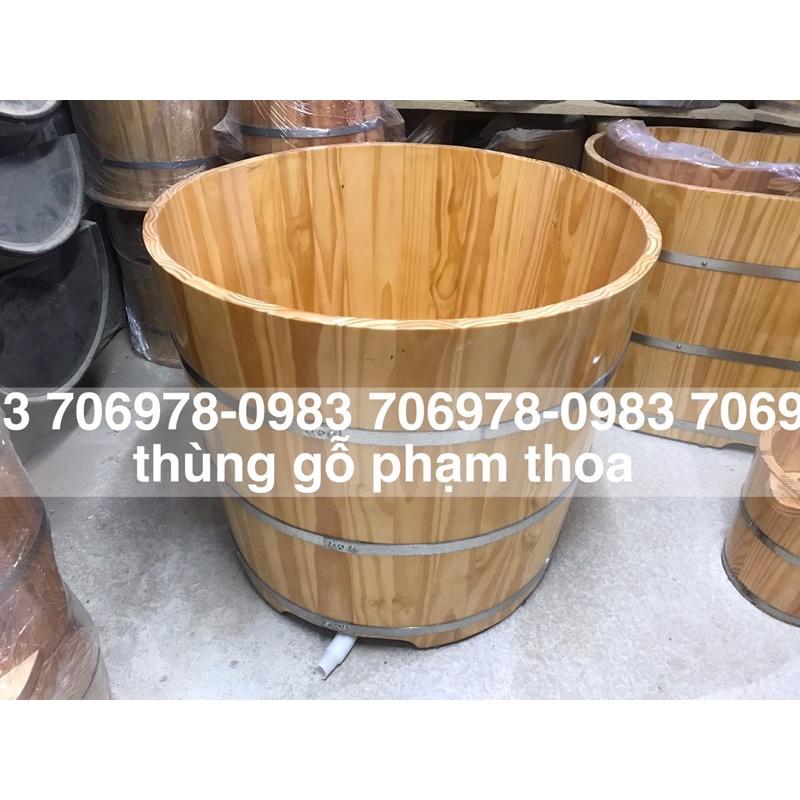 bồn tắm tròn gỗ thông nhập khẩu kết hợp 2in1(cam kết đổi mới)