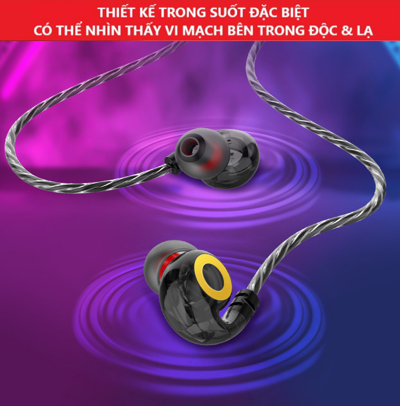 Tai Nghe Nhét Tai T05 BASS khủng Driver Dynamic 14mm nghe nhạc edm, remix cho âm thanh hay tương thích với các thiết bị, kiểu dáng in ear chiến game cực tốt - Hàng chính hãng