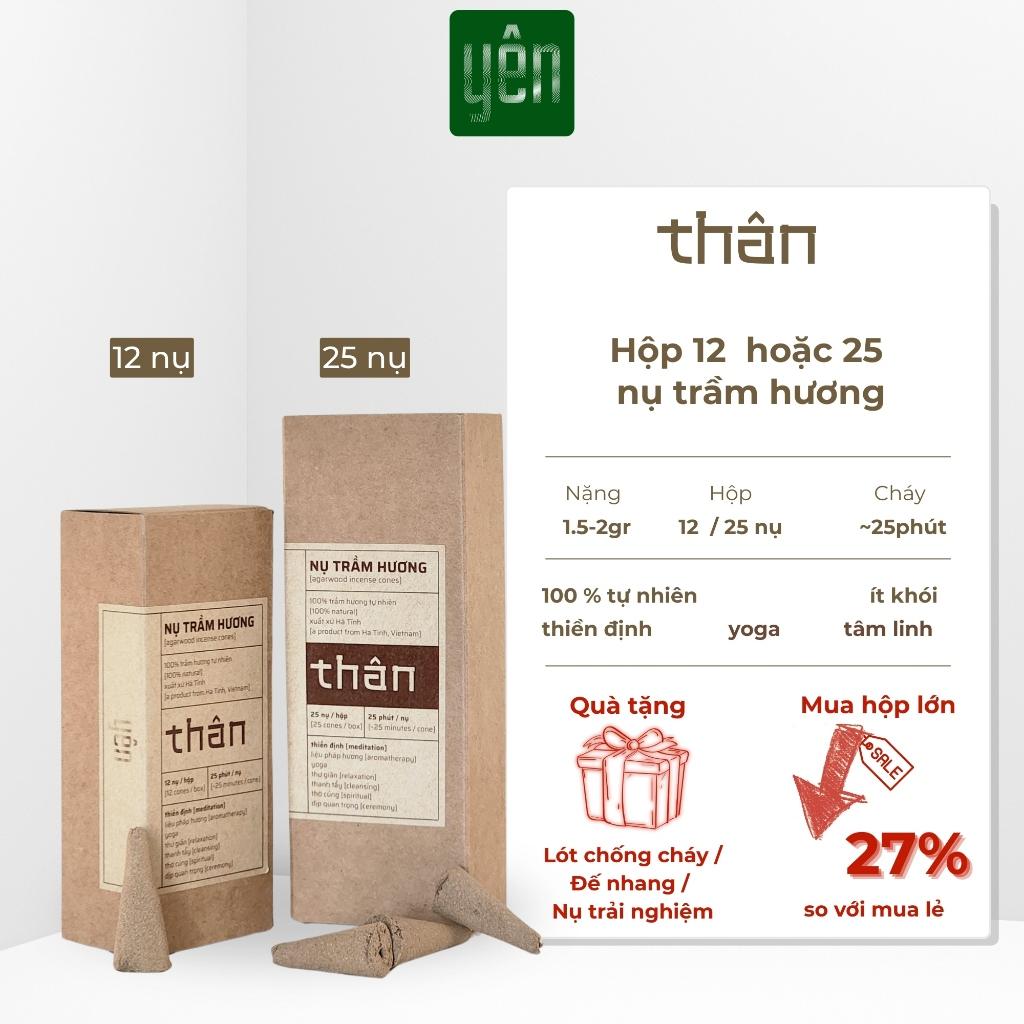 Nụ Trầm Hương Yên Loại Thân, Tâm, Tuệ Sạch Tự Nhiên Ít Khói An Toàn Dùng Thiền Thờ Cúng Thư Giãn