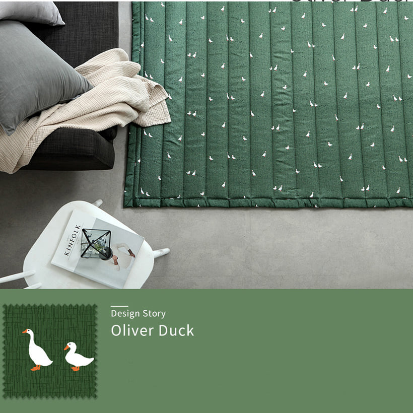 Tấm trải sàn đa năng Hàn Quốc Animal Summer Rayon Rug (Oliver duck)