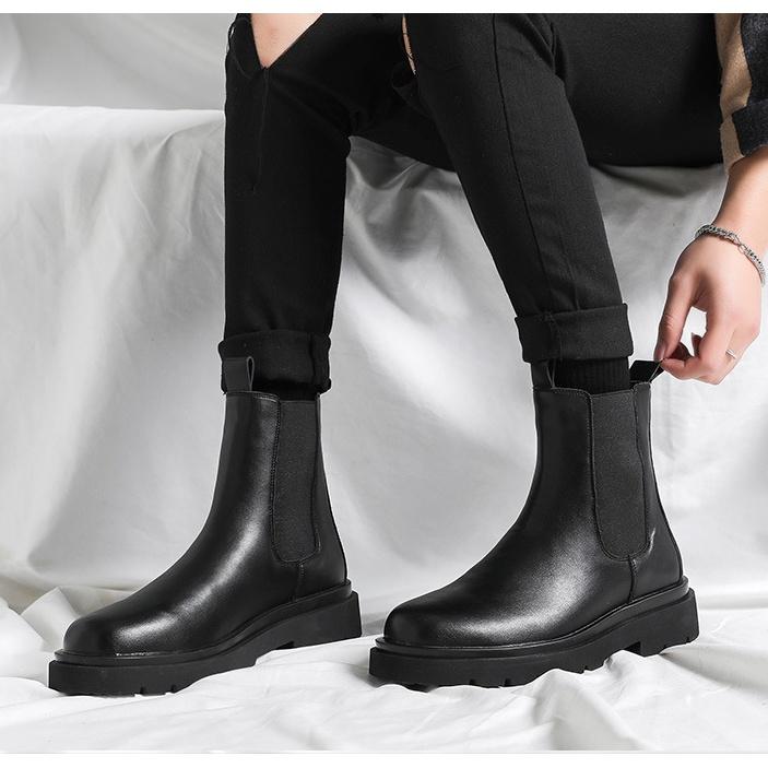 Giày bốt da nam - Chelsea Boots - tăng chiều cao 7 cm (Hàng siêu cấp)