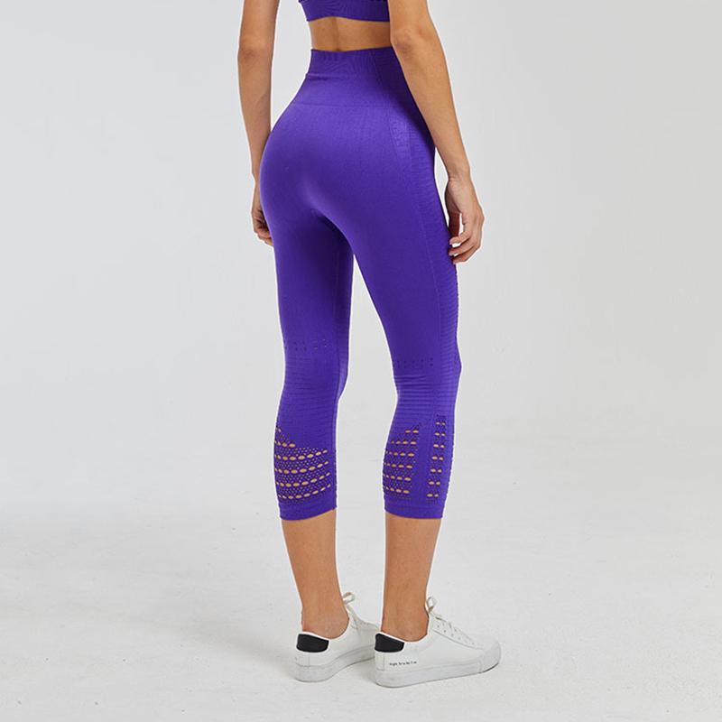2021 Thể Thao Mới Tập Yoga Cao Cấp Năng Lượng Liền Mạch Tập Thể Hình Crop Quần Legging Nữ Thun Điều Khiển Tập Gym Chạy Bộ Thun