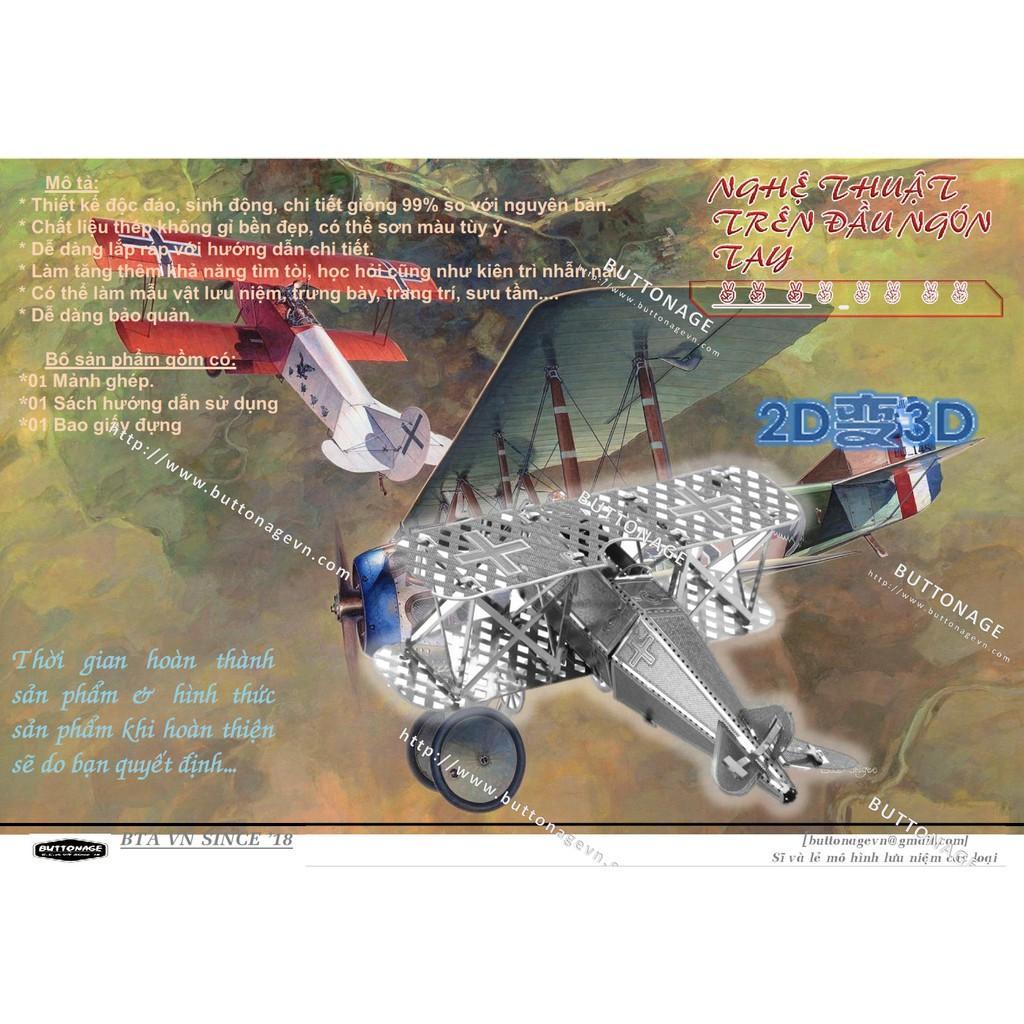 Mô Hình Lắp Ráp 3d Máy Bay tiêm kích cánh kép Fokker D.VII - Đức