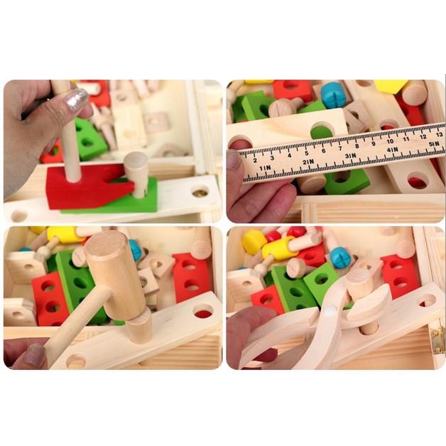 Đồ chơi kỹ thuật - hộp dụng cụ bằng gỗ cho bé trai KTCKG