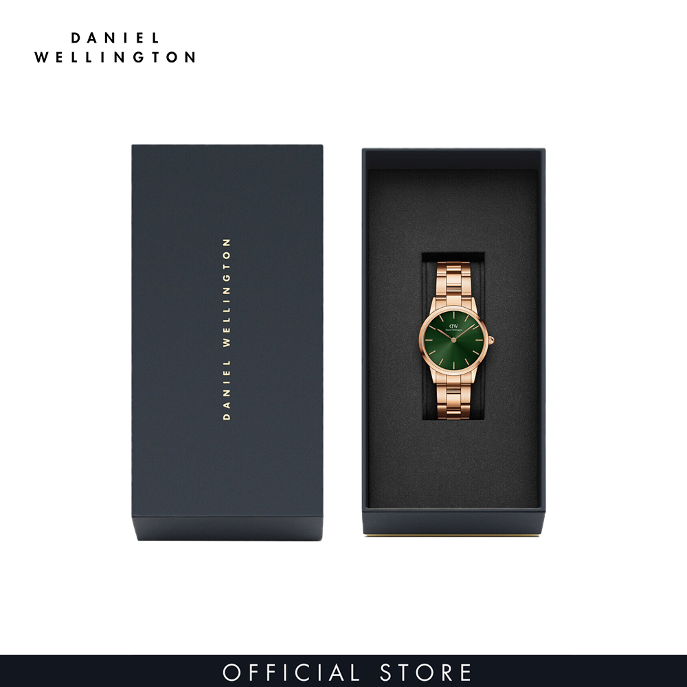 Đồng hồ Nam Daniel Wellington dây Kim loại - Iconic Emerald 28 RG Green 28mm DW00100421