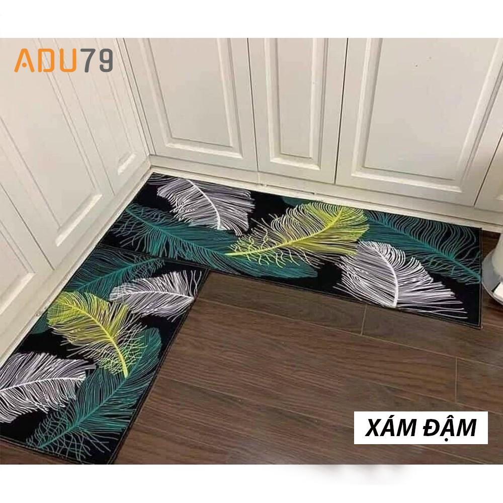 Bộ 2 Thảm Bếp 3D Lót Chân Chống Trượt - Set 2 Cái Đế Dày Hàng Cao Cấp: 40x60cm và 40x1m2