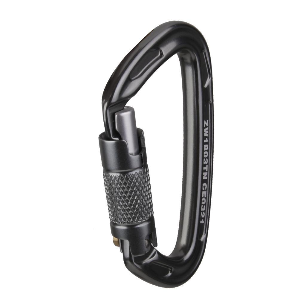 4X Outdoor Safety Carabiner Auto Locking Climbing Rope 24KN Gray