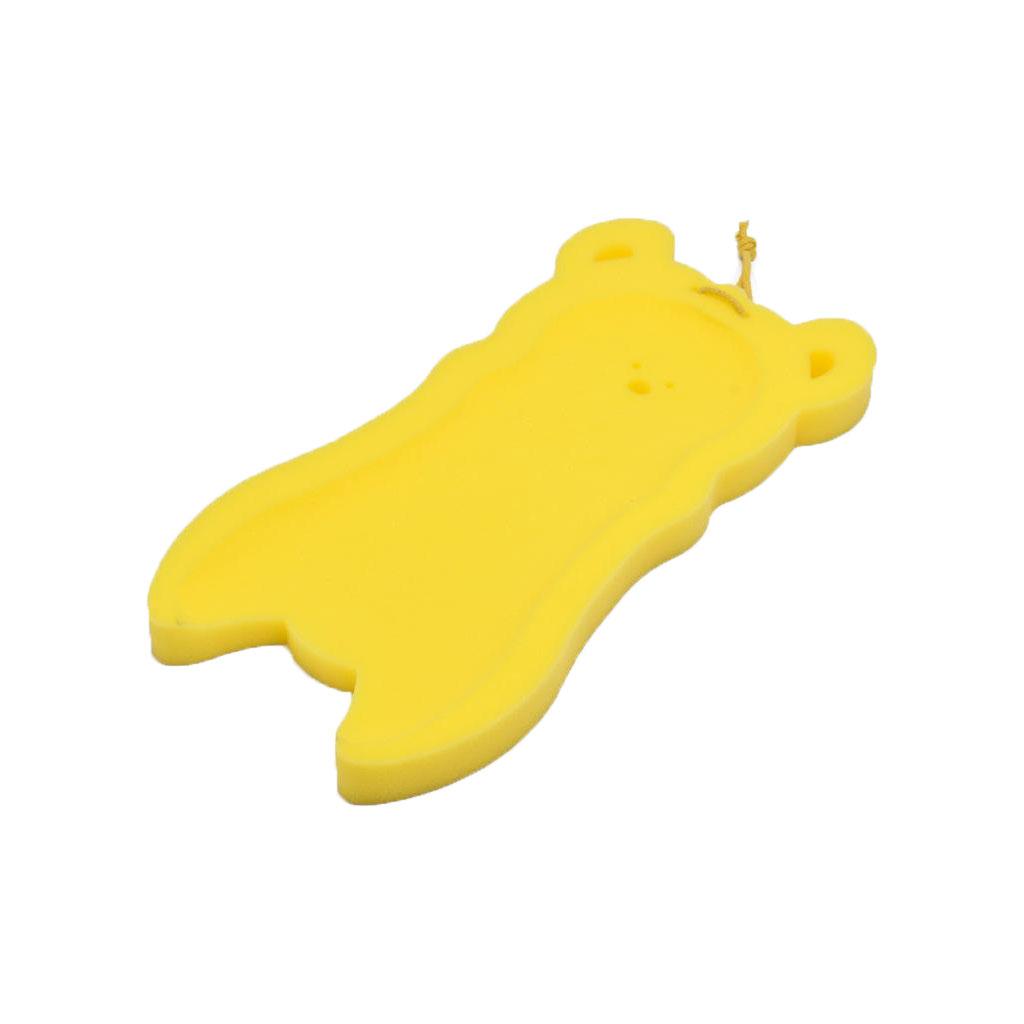 2pcs Bath Sponge Infant Bath Cushion Comfy And Skid Proof Bathing Mat Yellow