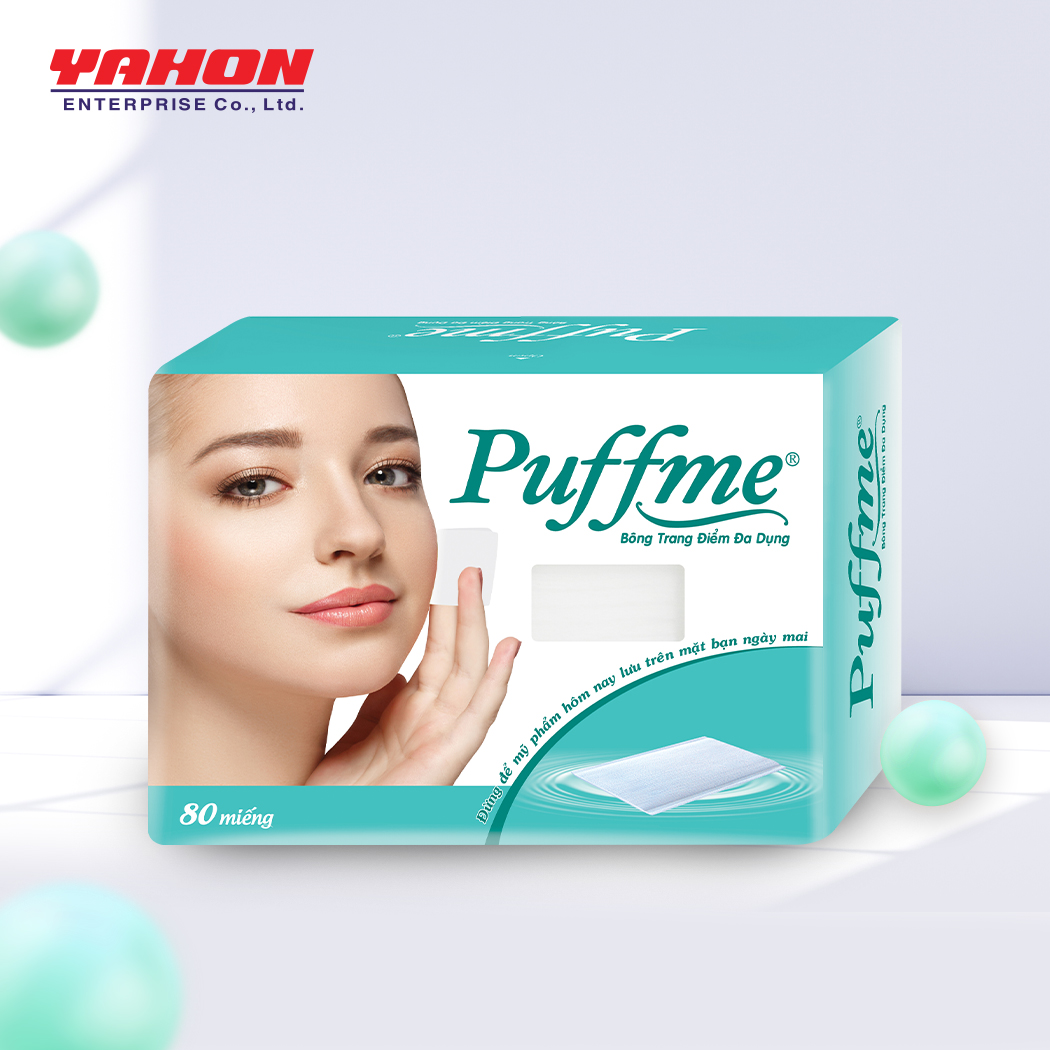 Hộp Bông Tẩy Trang Đa Dụng PUFFME, 80 Miếng/Hộp