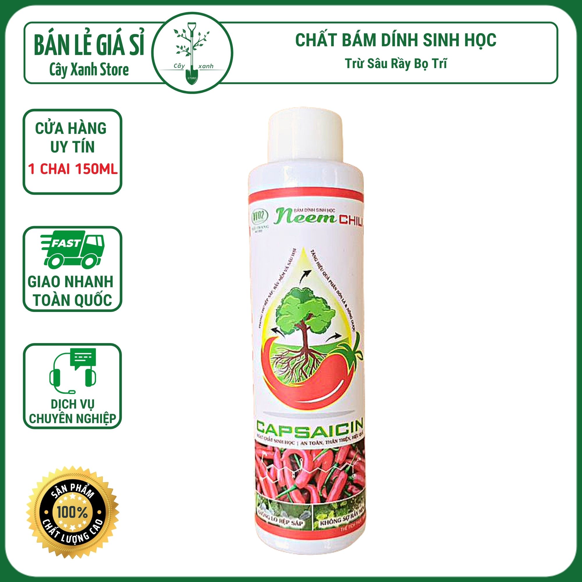 Neem Chili Chất Bám Dính Sinh Học 150ml - Điền Trang Trừ Bọ Trĩ